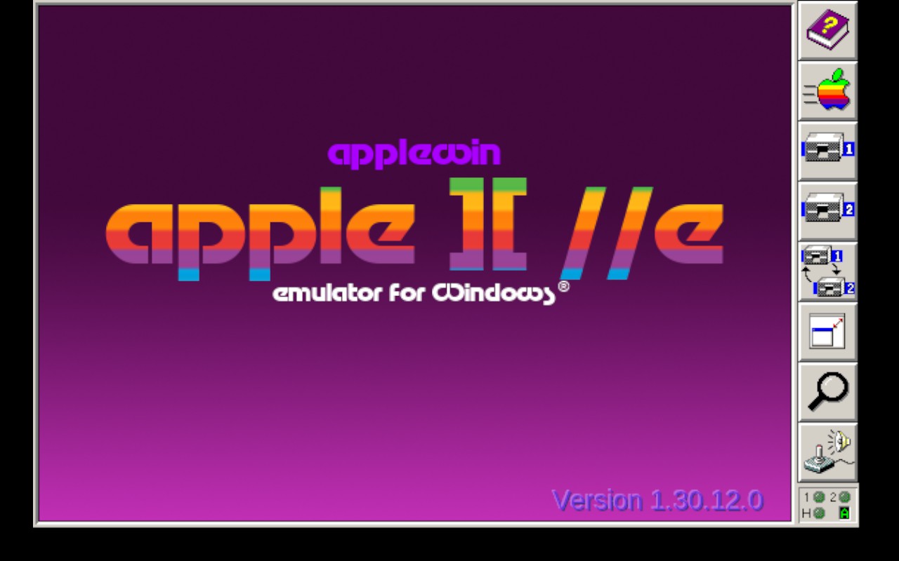 Splash screen for the AppleWin emulator.